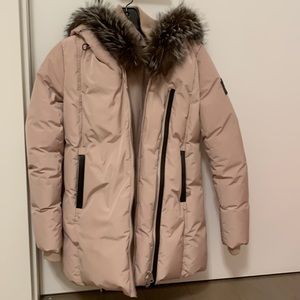 Girls Mackage LEELEE Down coat with removable silver fox Collar